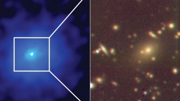 Гигантская чёрная дыра скрывает сотни галактик