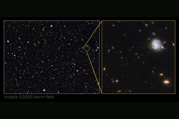 Астрономы нашли необычный гибрид галактики и квазара в ранней Вселенной 